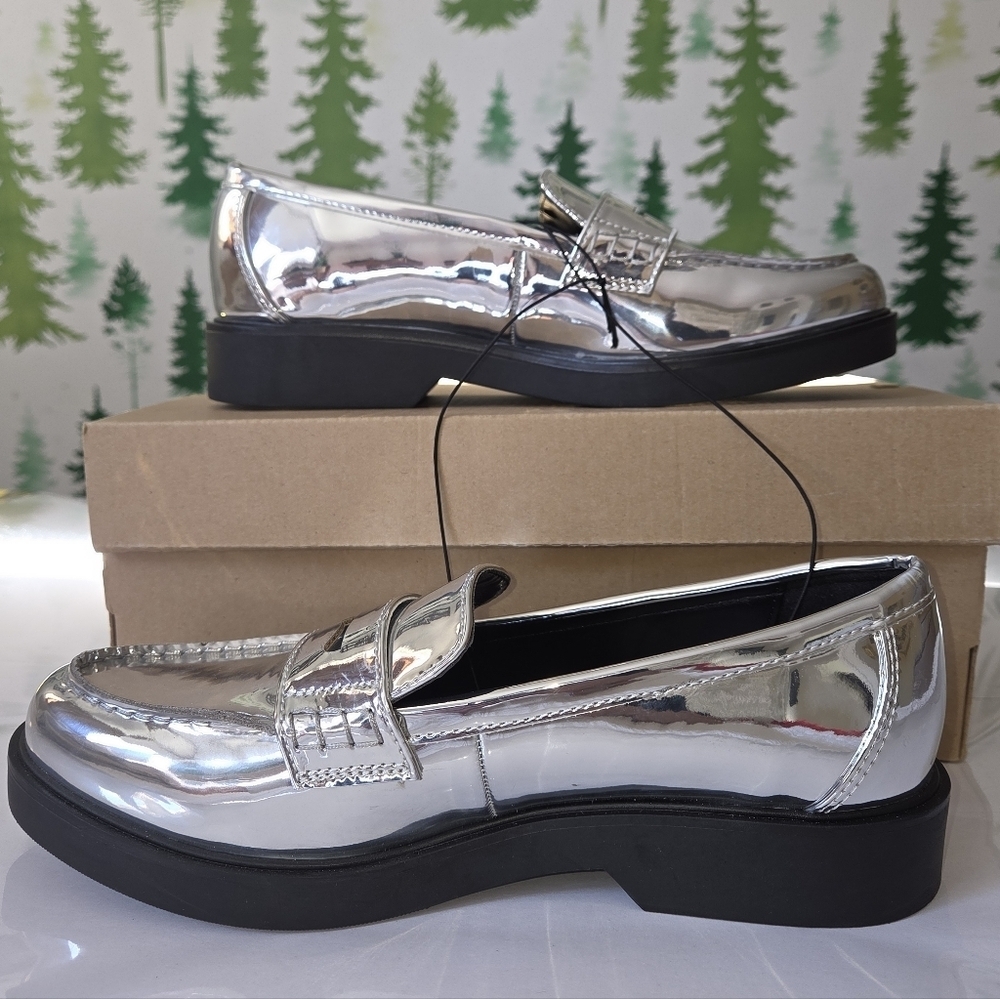 Worthington Metallic Silver Women's Ellen Loafers